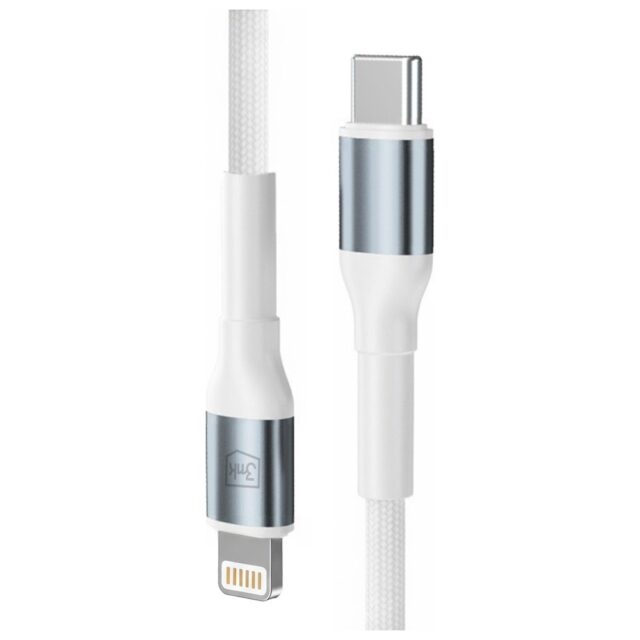 Cable 3MK Hyper Cable N-SERIES USB-C to Lightning 1m 9V/2A 20W white - imagine 2