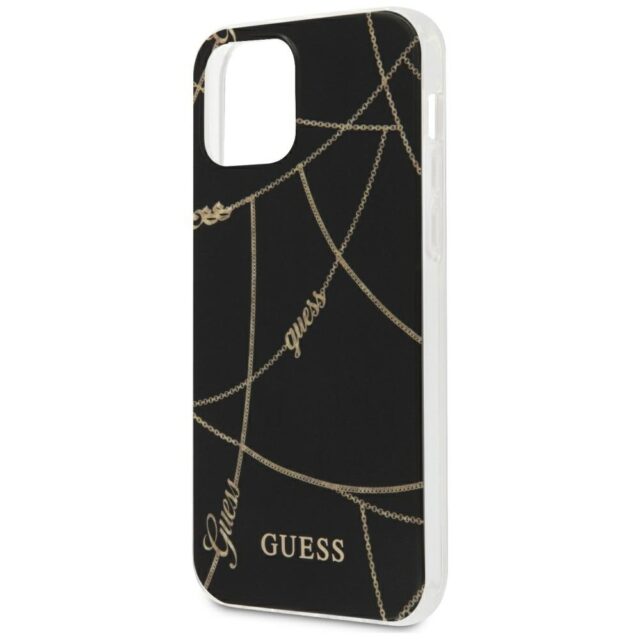 Guess GUHCP12LPCUCHBK iPhone 12 Pro Max 6,7" black hardcase Gold Chain Collection - imagine 8