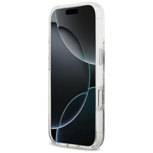 Case Guess Resin Flowers Glitter MagSafe for iPhone 17 Pro purple - imagine 5