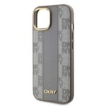 DKNY DKHMP15SPCPVSLE iPhone 15 6.1" beige hardcase Leather Checkered Mono Pattern MagSafe - imagine 3