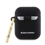 Hello Kitty HKA23DKHSK AirPods 1/2 Cover Black Silicone 3D Kitty Head - imagine 2