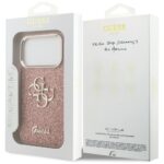 Guess Fixed Glitter Big 4G Metal Frame Case for iPhone 17 Pro Pink - imagine 8