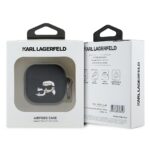 Karl Lagerfeld KLA4RUNKCHK AirPods 4 cover black Silicone Karl&Chaupette Head 3D - imagine 3