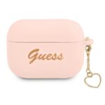 Guess GUAPLSCHSP AirPods Pro cover pink Silicone Charm Heart Collection