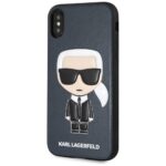 Karl Lagerfeld KLHCPXIKPUBL iPhone X/Xs hardcase blue Iconic Karl Embossed - imagine 2
