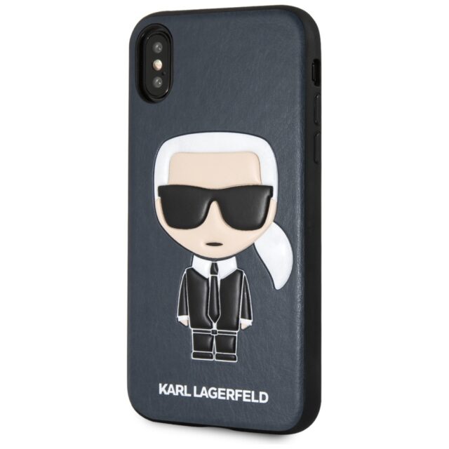 Karl Lagerfeld KLHCPXIKPUBL iPhone X/Xs hardcase blue Iconic Karl Embossed - imagine 2