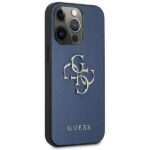 Guess GUHCP13LSA4GSBL iPhone 13 Pro / 13 6,1" blue hardcase Saffiano 4G Metal Logo - imagine 4