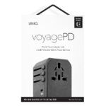 UNIQ Voyage World Charger Adapter 33W + 2xUSB + PD 18W + QC 3.0 charcoal grey (LITHOS Collec - imagine 7