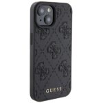 Guess GUHCP15SP4EPMK iPhone 15 / 14 / 13 6.1" black hardcase Leather 4G Stamped - imagine 4