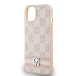 DKNY DKHCP15SPCPTSSP iPhone 15 Plus / 14 Plus 6.7 inch pink hardcase Leather Checkered Mono Pattern - imagine 6