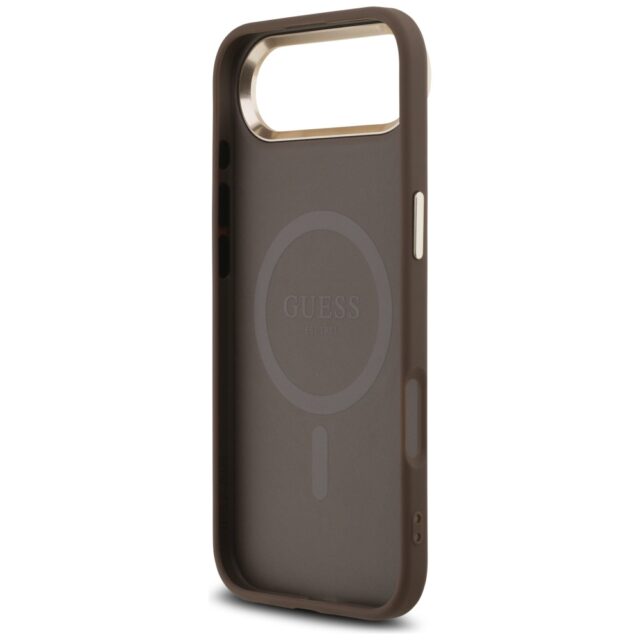 Case Guess 4G Triangle Logo MagSafe for iPhone Air brown gold - imagine 7