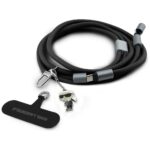 Universal Karl Lagerfeld CBDY Ikonik Charm USB-C/USB-C Cable Lanyard Black