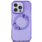 Guess GUHMP16XHFWFCU iPhone 16 Pro Max 6.9" purple hardcase IML Flowers Wreath MagSafe - imagine 3