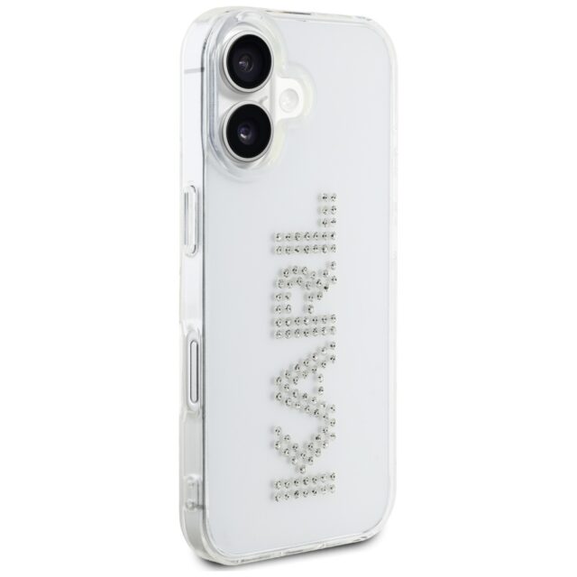 Case Karl Lagerfeld IML Rhinestones Logo for iPhone 16 transparent - imagine 4