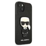 Karl Lagerfeld KLHCP13MOKPK iPhone 13 / 14 / 15 6,1" black hardcase Saffiano Ikonik Karl`s Patch - imagine 4