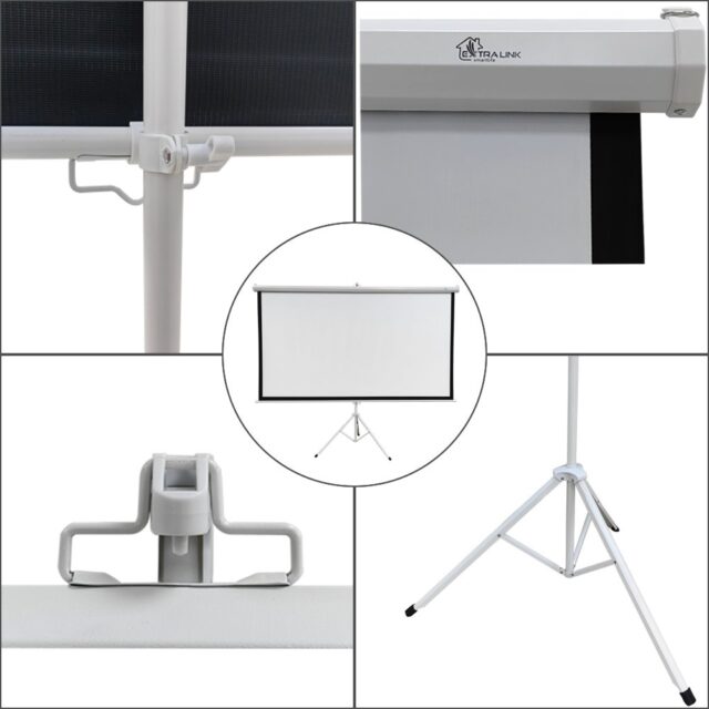 Extralink Projection Screen 100", 16:9, 220x125cm, PVC, semi-automatic rolling - imagine 10