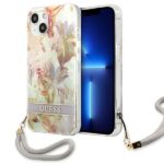 Guess GUHCP13SHFLSU iPhone 13 mini 5,4" purple hardcase Flower Strap