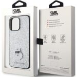 Karl Lagerfeld KLHCP15XGCNPSG iPhone 15 Pro Max 6.7" silver hardcase Fixed Glitter Choupette - imagine 8
