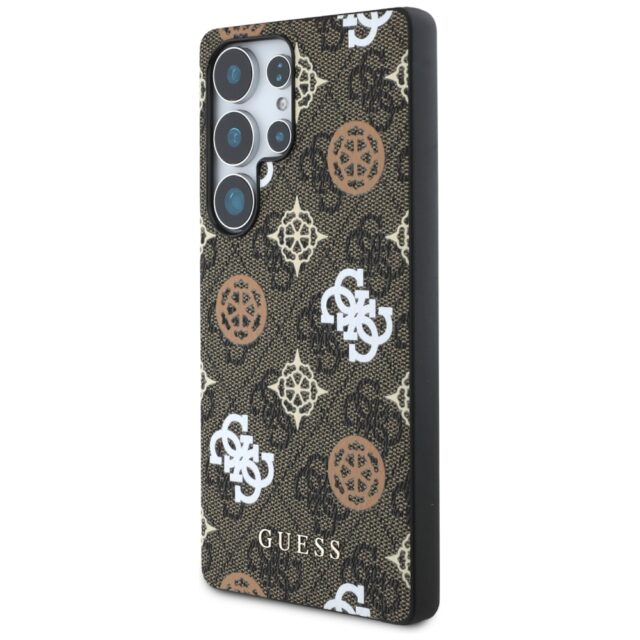 Case Guess 4G Printed Colored Peony Pattern MagSafe to Samsung Galaxy S25 Ultra brown - imagine 2