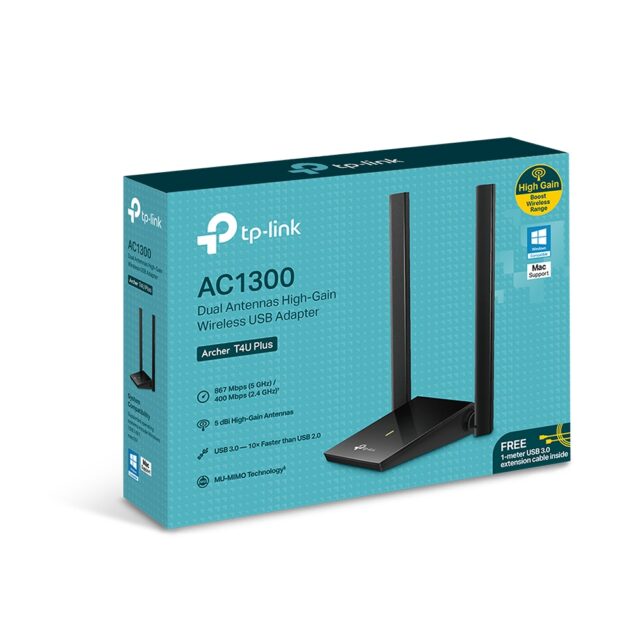 TP-Link Archer T4U Plus | USB Adapter | AC1300 Dual Band 2,4GHz, 5GHz - imagine 4