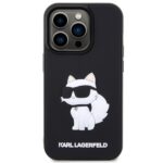 Karl Lagerfeld KLHCP14L3DRKHNK iPhone 14 Pro 6.1" black hardcase Rubber Choupette 3D - imagine 3