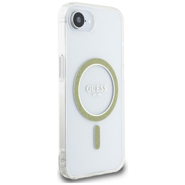 Case Guess IML Glitter Circle MagSafe for iPhone 16e transparent - imagine 4