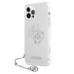 Guess GUHCP12LKS4GSI iPhone 12 Pro Max 6,7" Transparent hardcase 4G Silver Charms Collection - imagine 2