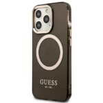 Guess GUHMP13XHTCMK iPhone 13 Pro Max 6,7" black hard case Gold Outline Translucent MagSafe - imagine 2