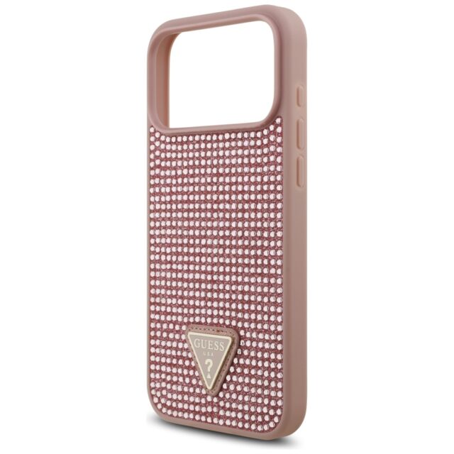 Case Guess Rhinestone Triangle Logo for iPhone 17 Pro Max pink - imagine 6