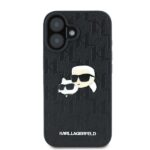 Karl Lagerfeld KLHCP16SPGKLKCPK iPhone 16 6.1" black hardcase Monogram Karl&Chaoupette Head Pi - imagine 3