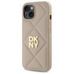 DKNY DKHCP15SPQDSLE iPhone 15 6.1" beige Quilted Stack Logo - imagine 2