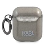 Karl Lagerfeld KLA2UKHGK AirPods cover black Glitter Karl`s Head - imagine 2