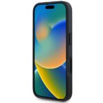 AMG AMHCP16SGSEBK iPhone 16 6.1" black hardcase Leather Debossed Lines Black Logo - imagine 5