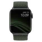UNIQ Aspen Strap Apple Watch 44/42/45mm Series 1/2/3/4/5/6/7/8/SE/SE2/SE3 Braided cypress green - imagine 4
