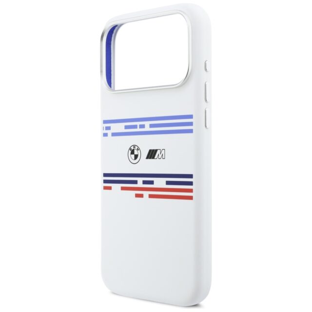 BMW M Silicon Horizontal Line MagSafe Case for iPhone 17 Pro Max White - imagine 6