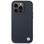 BMW BMHMP14LSILNA iPhone 14 Pro 6.1" navy Silicone Metal Logo MagSafe Case - imagine 3