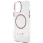 Guess GUHMP12MHTRMP iPhone 12/12 Pro 6.1" pink hard case Metal Outline Magsafe - imagine 6