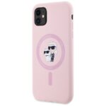 Case Karl Lagerfeld Silicone Karl&Choupette MagSafe for iPhone 11 pink - imagine 2