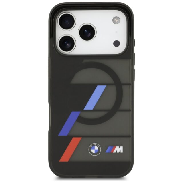 BMW M IML Metal Buttons Tricolor Lines MagSafe Case for iPhone 17 Pro Black - imagine 3