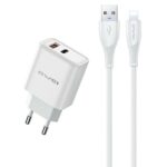AWEI PD81L-EU 22.5W mains charger + USB cable + Lightning white GaN