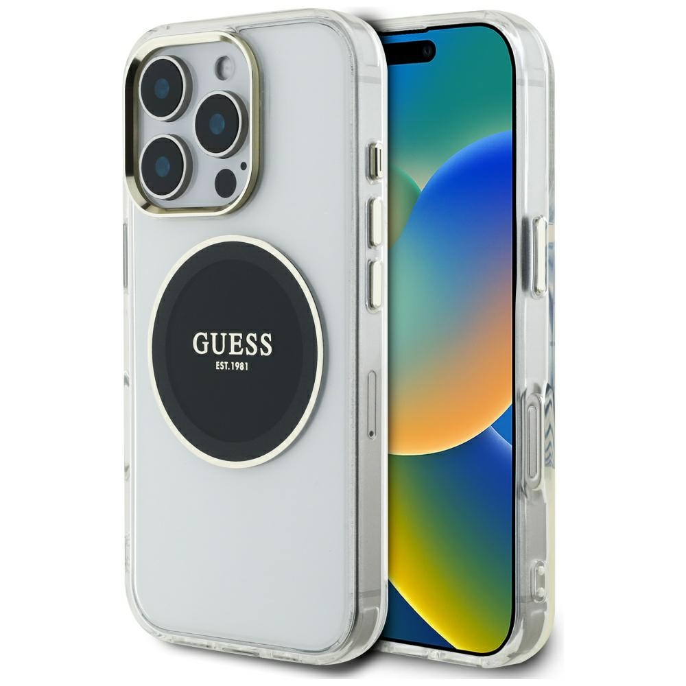 cps-beef4adfa13f7f4bf4f4028862ad3d6b-2025-12-06-06-32-58 Case Guess IML Metal Colored Circle Classic Logo MagSafe for iPhone 16 Pro Max black - imagine 1