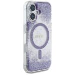 Guess HC Resin Bottom Glitter case for iPhone 16 MagSafe purple - imagine 4
