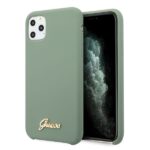 Guess GUHCN58LSLMGKA iPhone 11 Pro khaki hard case Silicone Vintage Gold Logo