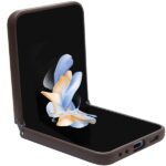 Guess GUHCZF5P4TDPW F731 Z Flip5 brown hardcase Leather 4G Triangle Strass - imagine 4