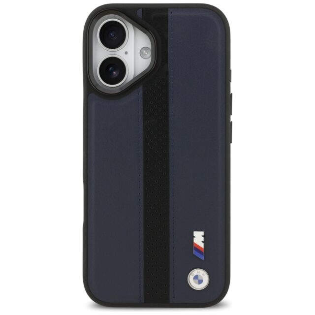 Case BMW M Perforated Stripe Logo MagSafe for iPhone 17 navy blue - imagine 3