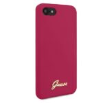 Guess GUHCI8LSLMGRE iPhone 7/8/SE 2020/ SE 2022 burgundy hard case Silicone Vintage Gold Lo - imagine 5