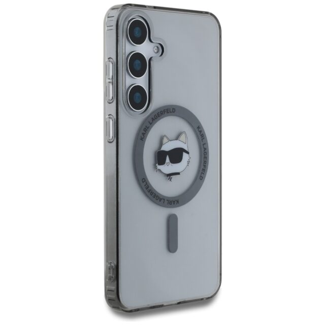 Case Karl Lagerfeld Button Choupette Head Printed Logo MagSafe Samsung Galaxy S25+ black - imagine 4