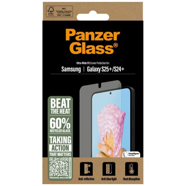 PanzerGlass All-in-One Ultra-Wide Fit Tempered Glass for Samsung Galaxy S25+ - imagine 4
