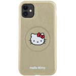 Hello Kitty HKHMN61PGHCKD iPhone 11 / Xr 6.1" Gold Hardcase Leather Kitty Head MagSafe - imagine 3