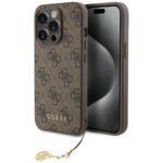 Guess GUHCP15LGF4GBR iPhone 15 Pro 6.1" brown hardcase 4G Charms Collection
